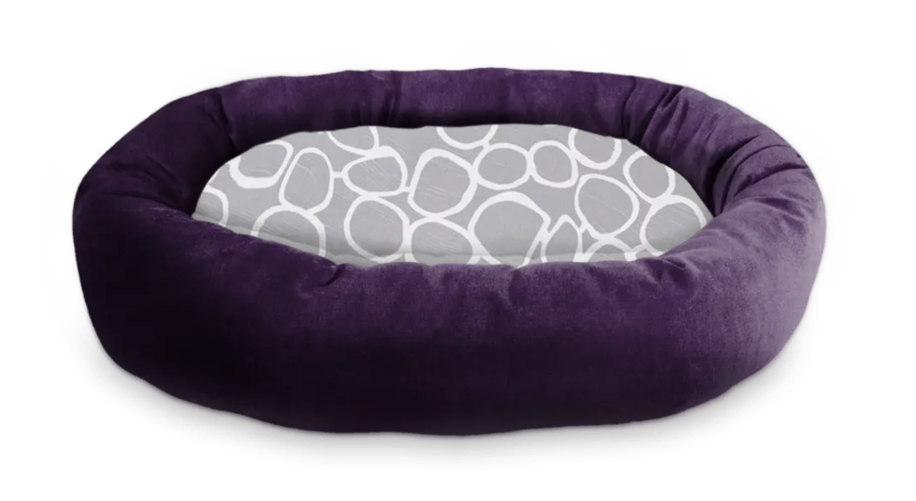 Purple custom dog bed