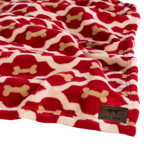 Red Bone Dog Blanket